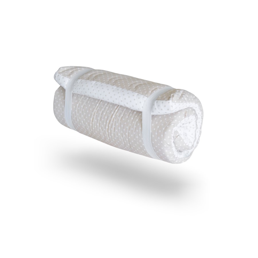 78508-COLCHON CUNA VIAJE  ENROLLABLE BEIG-ESTRELLAS(4-1)-1